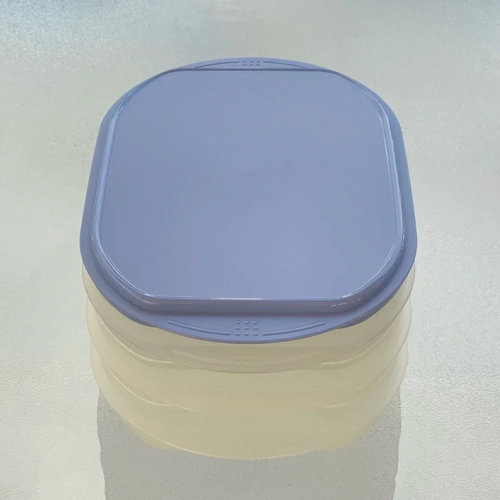 Tupperware Fridge Stackables Deli Meat Keeper Stacking Trays with Blue Lid